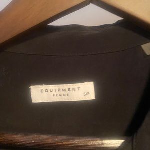 Black Equipment slip dress with lace